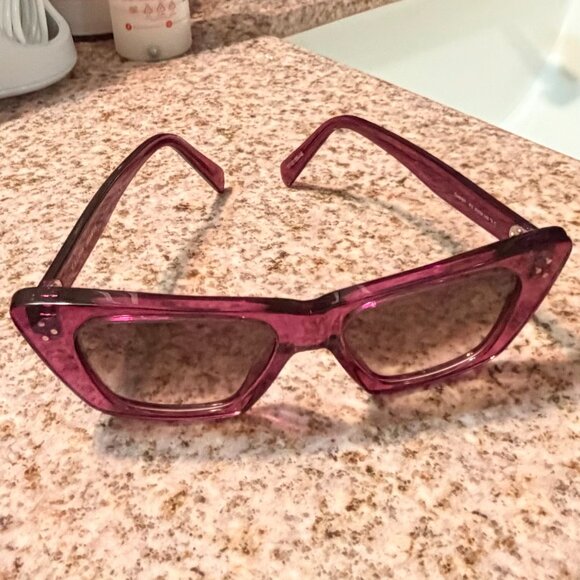 Celine Paris Triomphe Cat Eye Sunglasses — Transparent Amethyst/Purple main image 7
